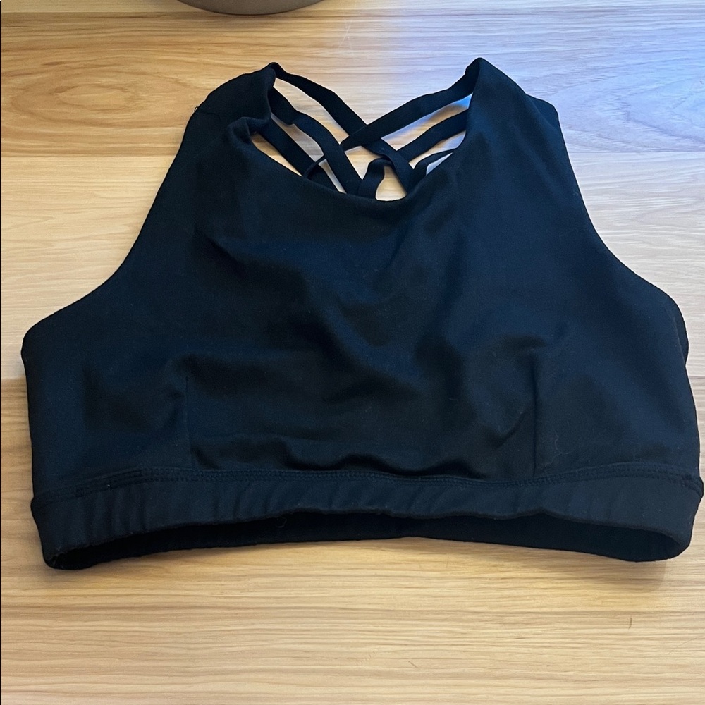 Mono B Black Crisscross Sports Bra